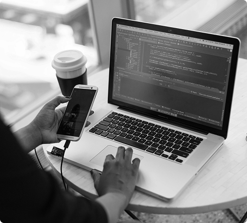 Laptop and phone
